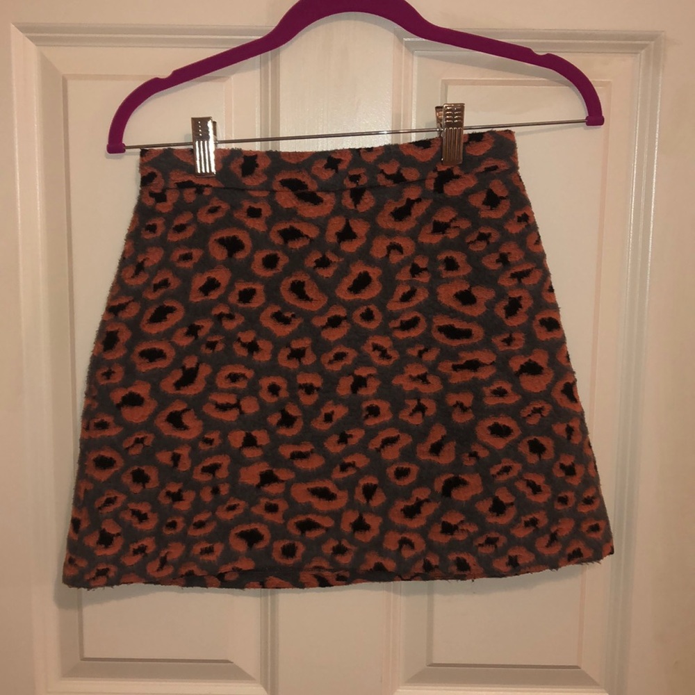 High waisted cheetah print shift skirt